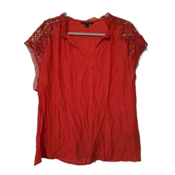 Zack And Rachel Women's Plus Size Top 2x Orange Crepe - Picture 2 of 5